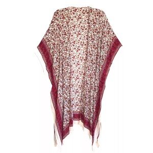 American Eagle Kimono One Size Caftan Floral Coverup Duster Boho Beach Hippie